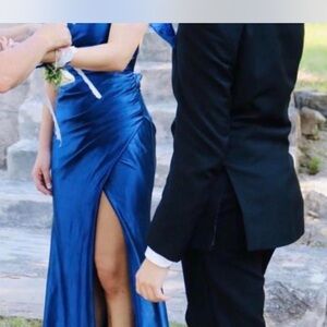 Elegant Blue Satin Gown